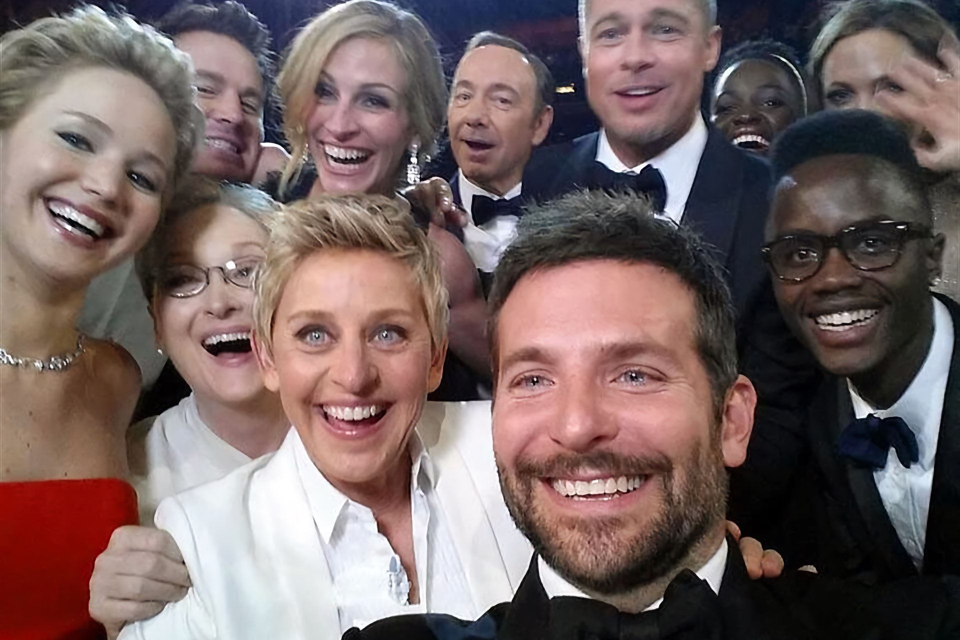 Bradley Cooper selfie taken at the 2014 Oscars award show